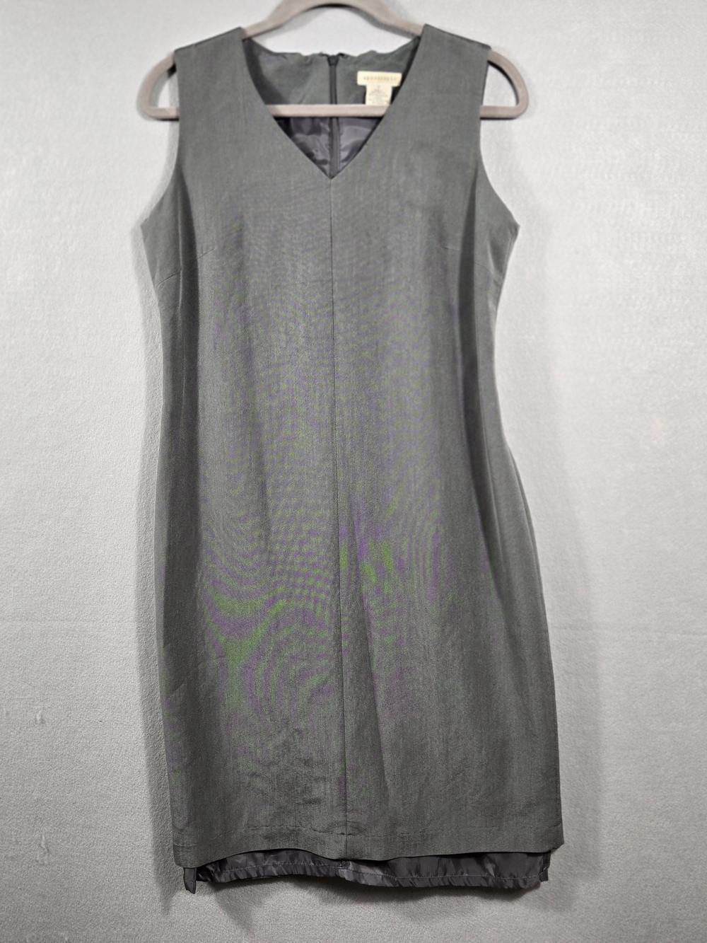 Apostrophe Sleeveless V-Neck Sheath Dress Gray Size 6